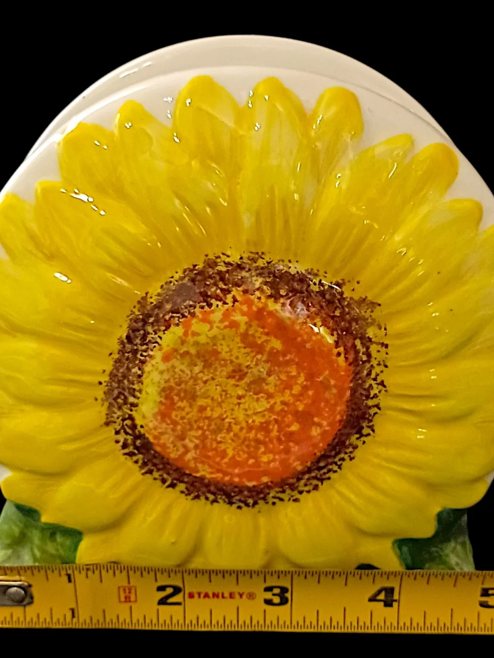 Vintage Sunflower Napkin Holder Ceramic‎ Letter Holder Farmhouse Kitsch Cottage